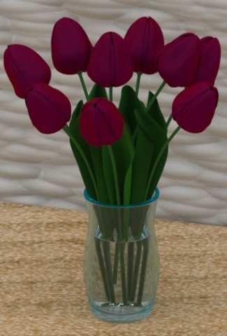 tulips in vase Modelo 3D .c4d .max .obj .3ds .fbx .stl .blend 