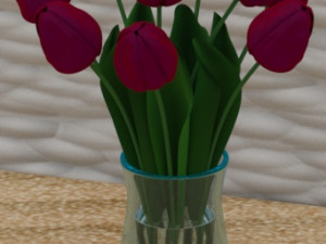 tulips in vase Modelo 3D