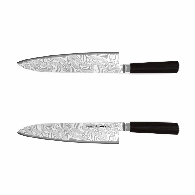 samura damascus knife grand chef 240 mm 3D Model .c4d .max .obj .3ds .fbx .stl .blend 