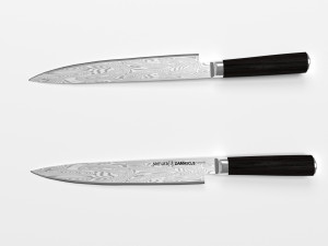 samura damascus cutting knife 230 mm 3D Model