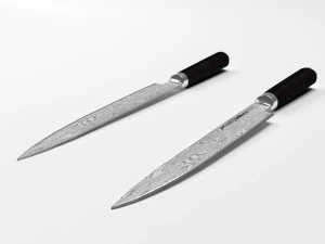 samura damascus cutting knife 230 mm 3D Model