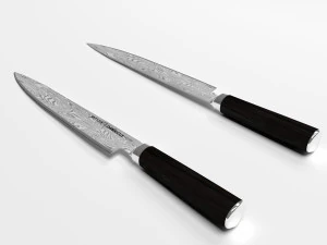 samura damascus cutting knife 230 mm 3D Model