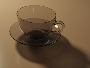 glass tea-coffee cup saucer Model 3D