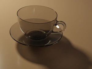 ग्लास चाय-कॉफी कप तश्तरी 3D मॉडल