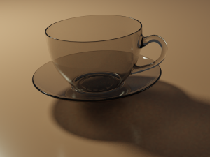 glass tea-coffee cup saucer Model 3D