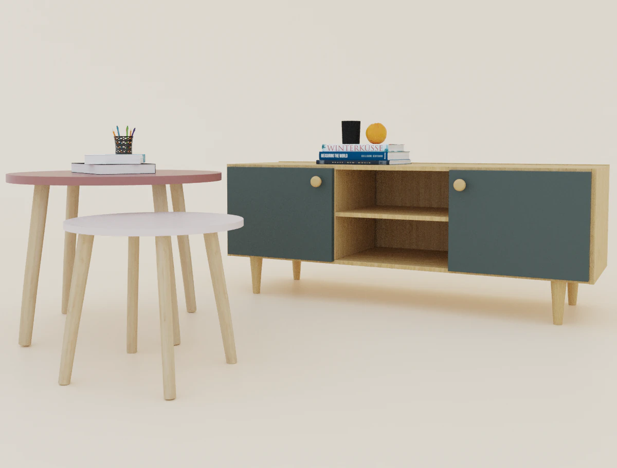 tv cabinet and tables 3D Model .c4d .max .obj .3ds .fbx .stl .blend 