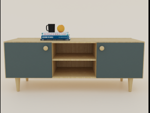 tv cabinet and tables 3D 模型
