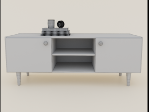 tv cabinet and tables 3D 模型