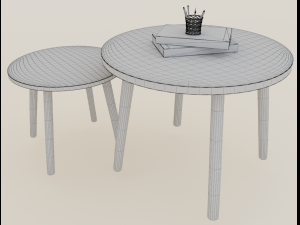 tv cabinet and tables 3D 模型