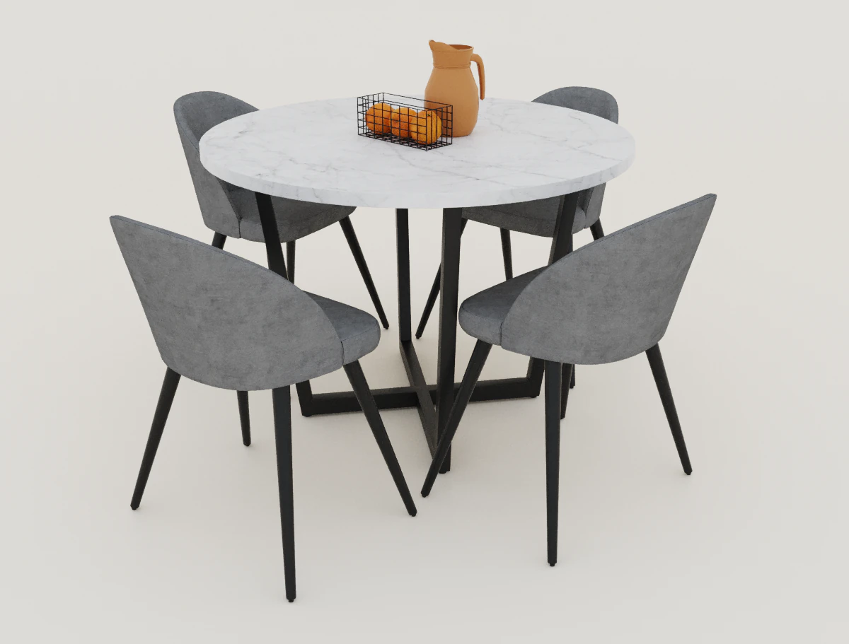 dining table and chairs 3D Model .c4d .max .obj .3ds .fbx .stl .blend 