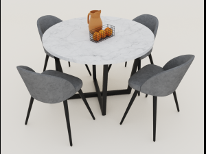 dining table and chairs Model 3D
