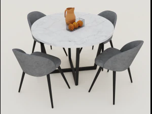 dining table and chairs 3D Model