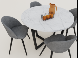 dining table and chairs Model 3D