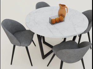 dining table and chairs 3D Model