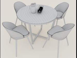 dining table and chairs Model 3D
