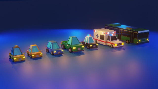 low poly car pack Modelo 3D .c4d .max .obj .3ds .fbx .stl .blend 