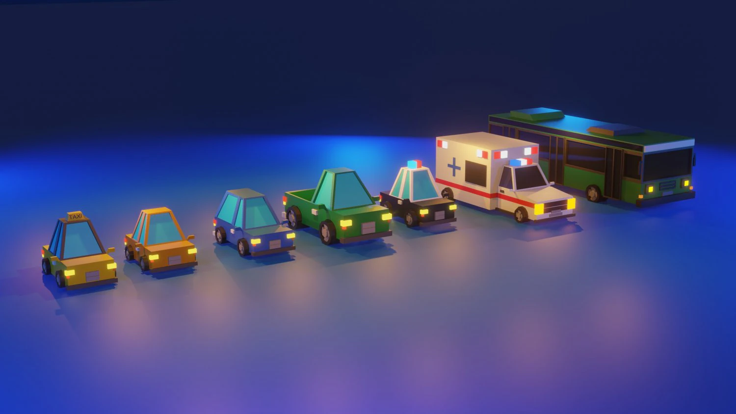 pack de voitures low poly Modèle 3D .c4d .max .obj .3ds .fbx .stl .blend 