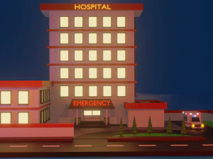 low poly hospital 3D Model