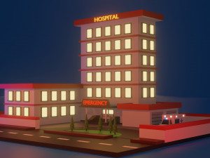 low poly hospital Modelo 3D