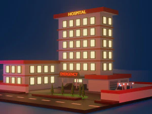 low poly hospital 3D Model