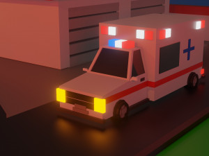 low poly hospital Modelo 3D