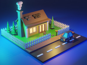 low poly house1 3D Модель