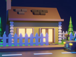 low poly house1 Modèle 3D