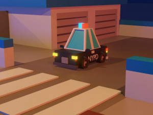 low poly police department Modelo 3D