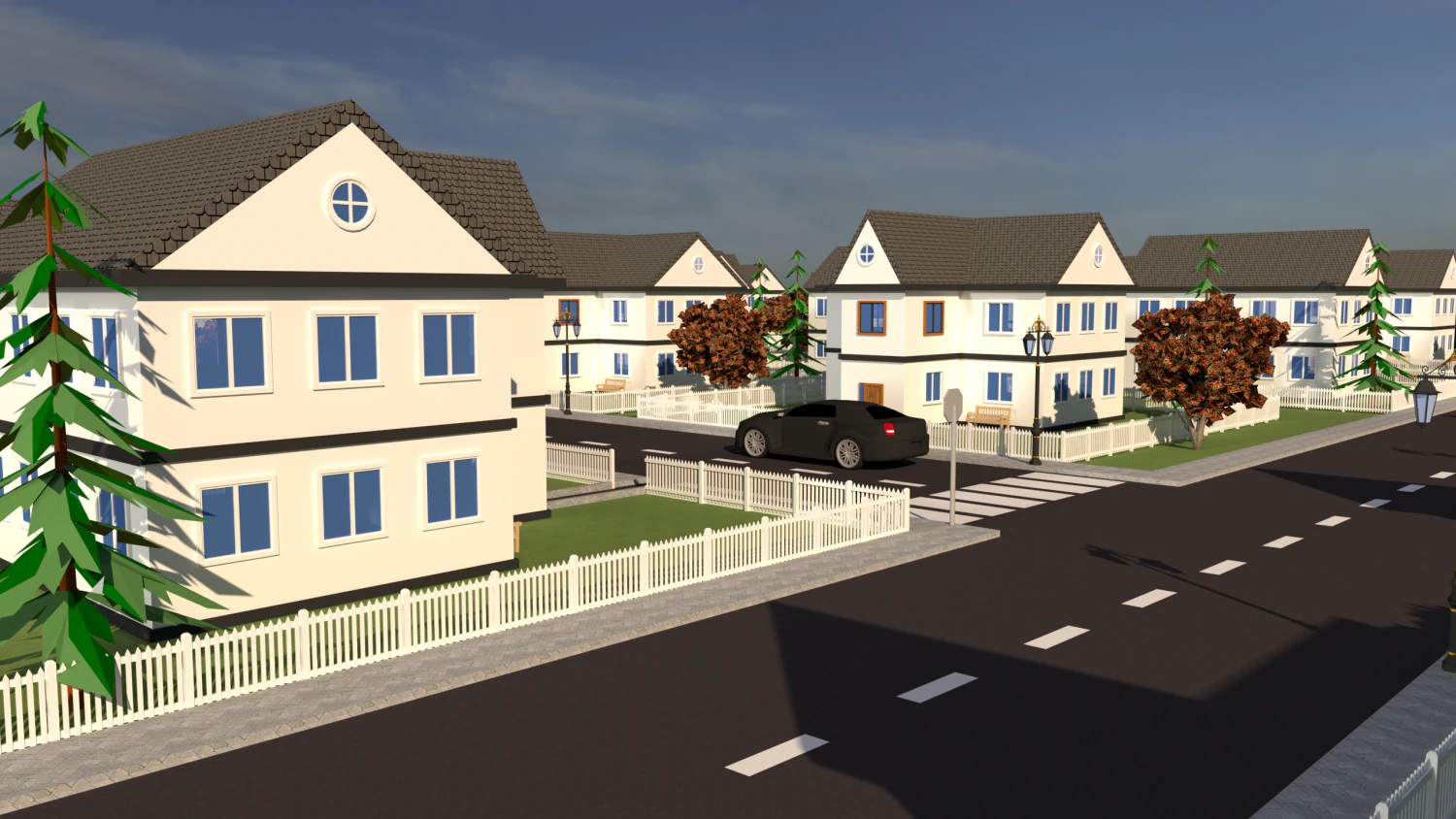 3d neighborhood model 3D Model .c4d .max .obj .3ds .fbx .stl .blend 