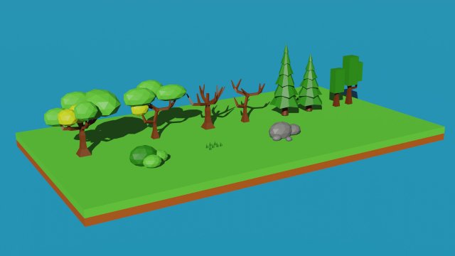 low poly tree pack 3D Модель .c4d .max .obj .3ds .fbx .stl .blend 