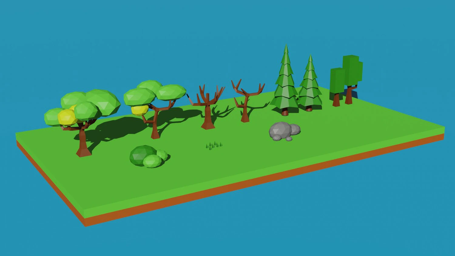low poly tree pack 3D Model .c4d .max .obj .3ds .fbx .stl .blend 