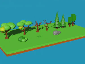 laag poly boompakket 3D Model