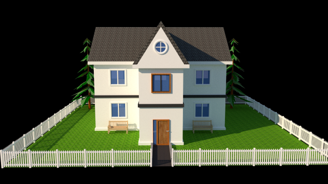 3d villa Modelo 3D .c4d .max .obj .3ds .fbx .stl .blend 