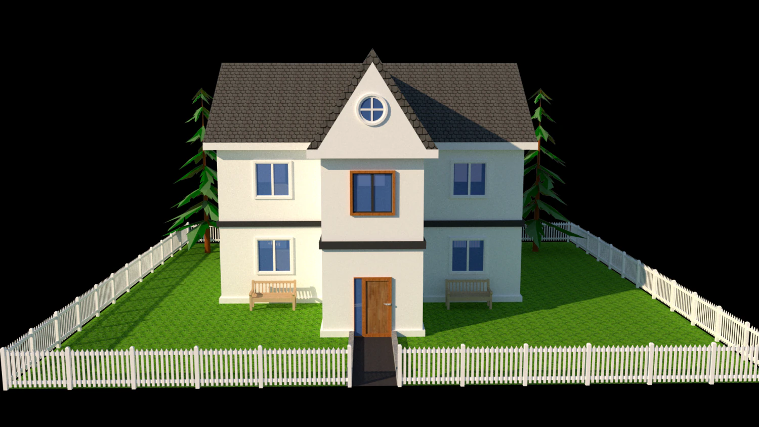 3d villa 3D Model .c4d .max .obj .3ds .fbx .stl .blend