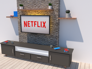 3d tv unit 3D 模型