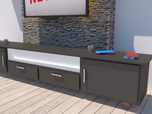 3d tv unit 3D 模型