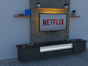 3d tv unit 3D 模型