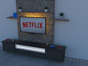 3d tv unit 3D 模型