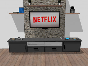 3d tv unit 3D 模型