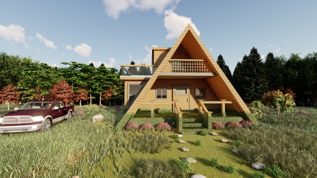 3d mountain house villa model Modelo 3D .c4d .max .obj .3ds .fbx .stl .blend 