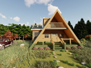 3d mountain house villa model 3D 모델