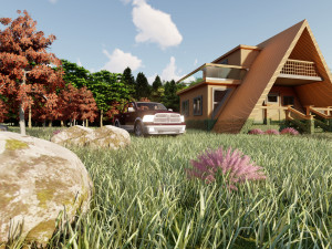 3d mountain house villa model Modelo 3D
