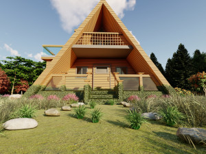 3d mountain house villa model Modelo 3D