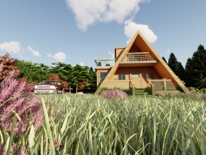 3d mountain house villa model Modelo 3D