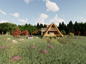 3d mountain house villa model Modelo 3D