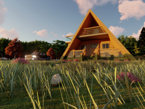 3d mountain house villa model Modelo 3D