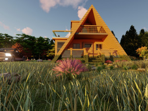 3d mountain house villa model Modelo 3D
