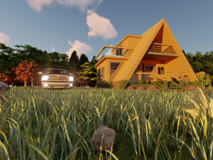 3d mountain house villa model Modelo 3D