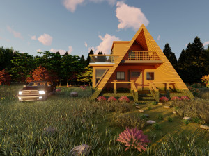 3d mountain house villa model Modelo 3D