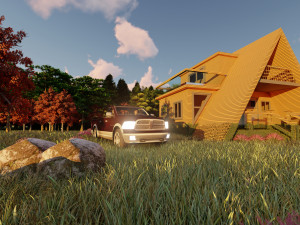 3d mountain house villa model Modelo 3D